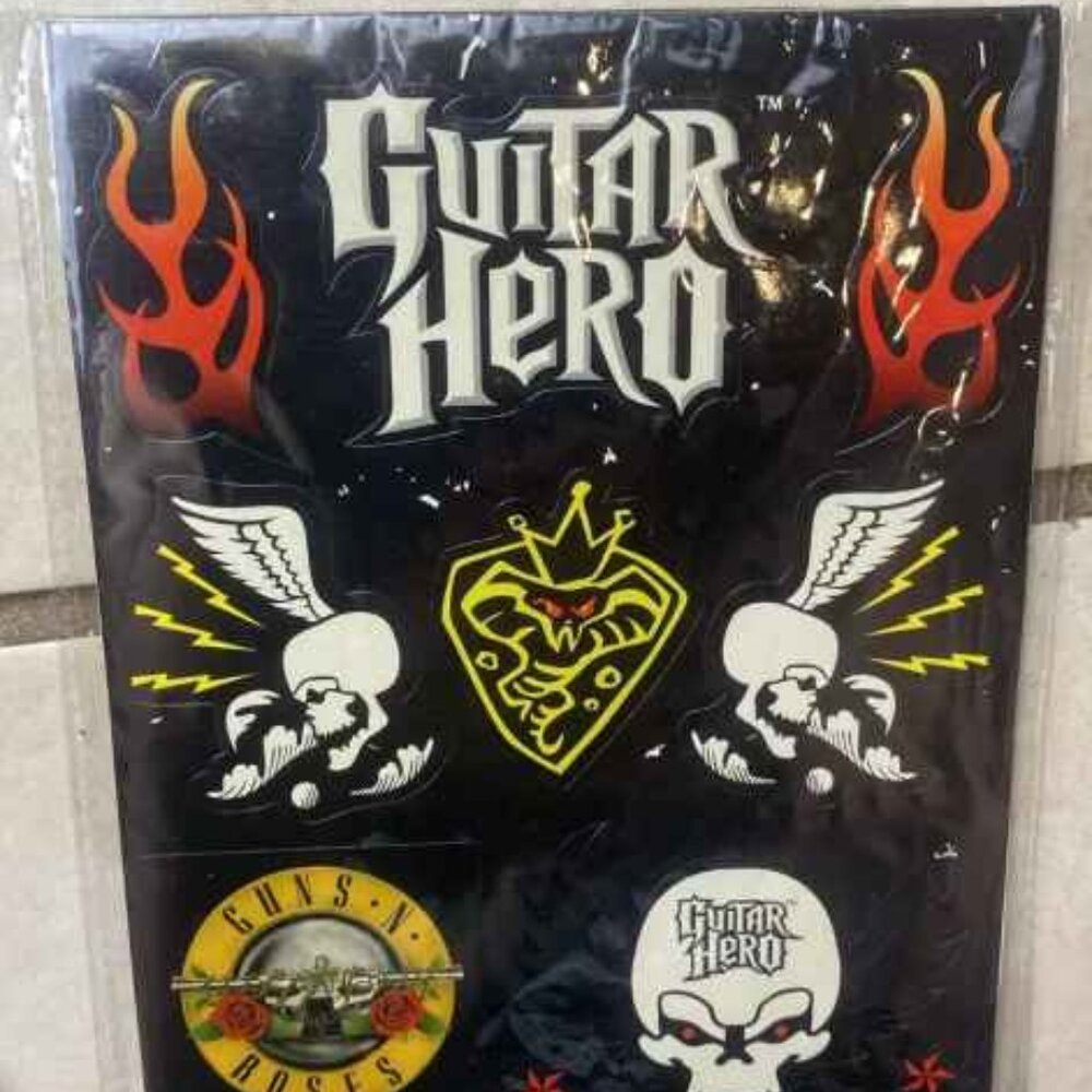 💕 3/$25 💕 2007 Guns N Roses Guitar Hero Original Stickers + Manual for Wii